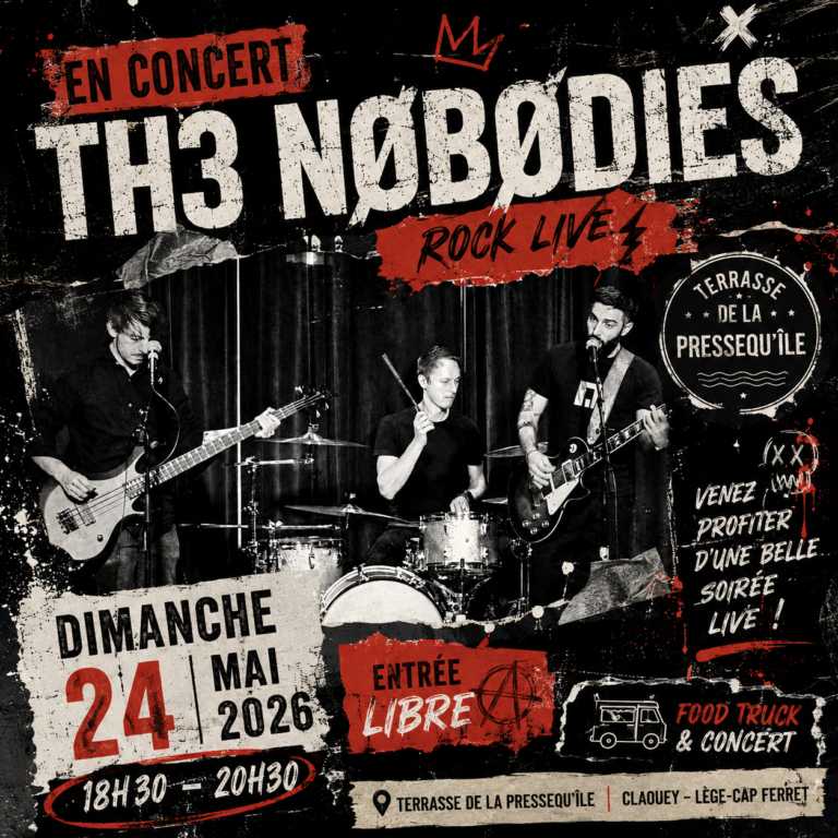 TH3 NØBØDIES en concert à La Pressequ'île Claouey dimanche 24 mai 2026