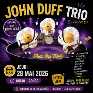 John Duff Trio en concert à La Pressequ'île Claouey jeudi 28 mai 2026
