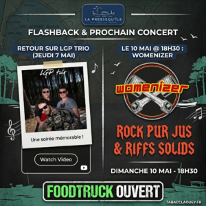 Affiche concert Rock Womenizer dimanche 10 mai à La Pressequ'île, Lège-Cap-Ferret
