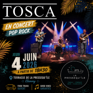 Tosca Live Pop Rock à La Pressequ’île – 4 juin 2026