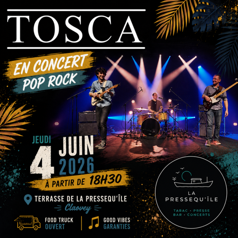Tosca Live Pop Rock à La Pressequ’île – 4 juin 2026