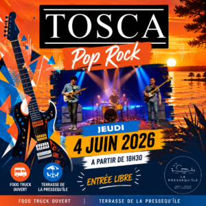 Affiche concert Tosca Pop Rock 4 juin 2026 La Pressequ'île terrasse Claouey